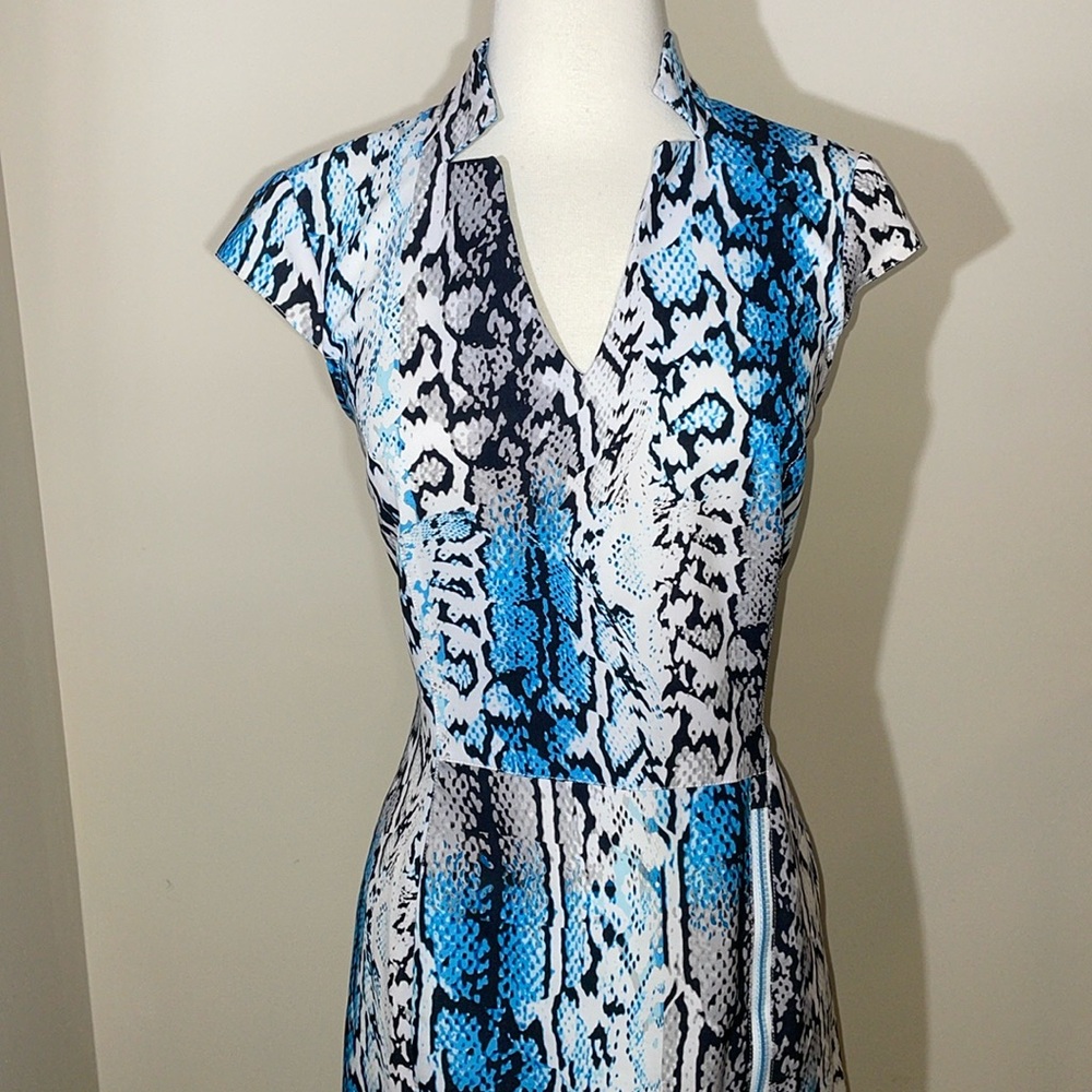 EP Pro Blue and Black Patterned Dress